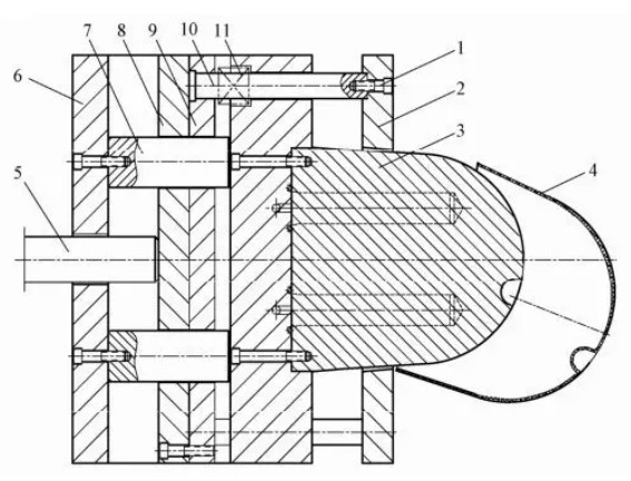 Figure 4.94 Structural components of the pusher push-out mechanism