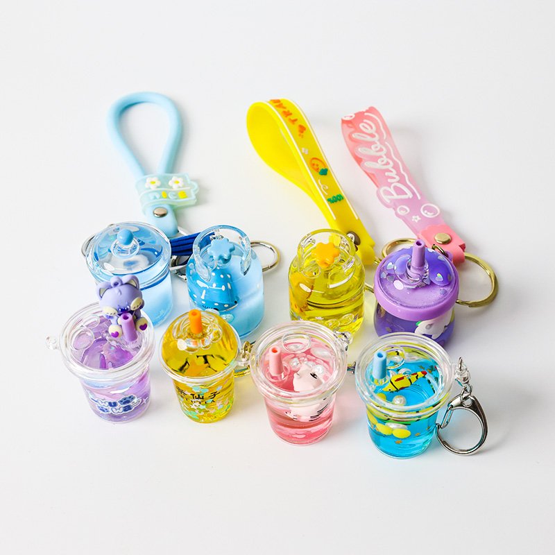 liquid glitter keychain