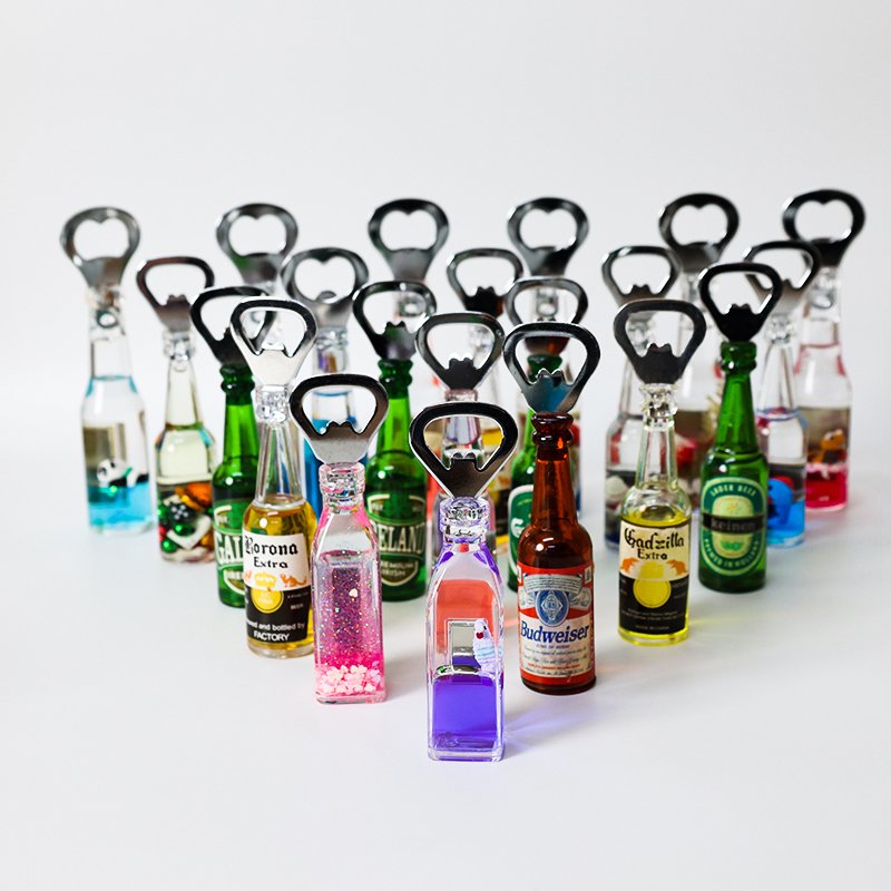Liquid bottle opener magnet